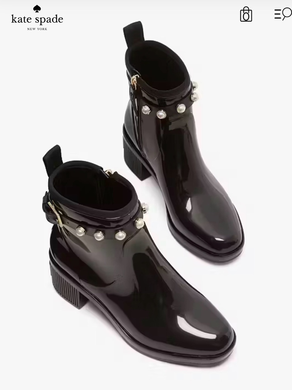 Kate Spade Puddle Pearls Rain Booties